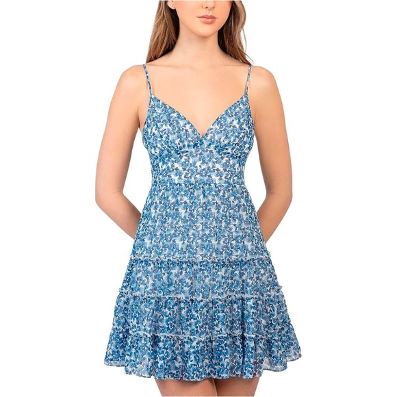 B Darlin Dresses & Skirts - BEE DARLIN JUNIORS FLORAL PRINT SHORT MINI DRESS 11/12